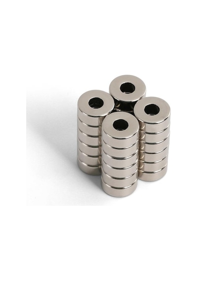 Ø15X5X5 Mm - Delikli Neodyum Mıknatıs (5 Adet Set)