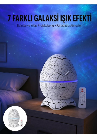 Northcity Yeni Nesil Gece Lambası Yumurta Speaker Dinozor Temalı Atmosfer Işığı Sıcak Sarı Işık