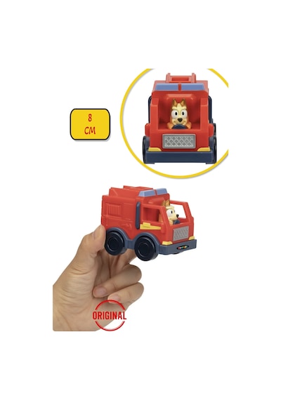 Blueyplus Figürlü Mini İtfaiye Kamyonu Serbest Tekerlek Dayanıklı Eğlenceli Oyuncak - 8 Cm Sünger Bob