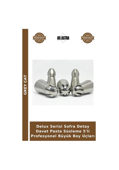 Delux Serisi Sofra Detay Davet Pasta Süsleme 5'li Profesyonel Büyük Boy Uçları