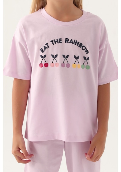 Rolypoly Eat The Rainbow Mor Kız Çocuk Kapri Takım 5274-43345 Mor