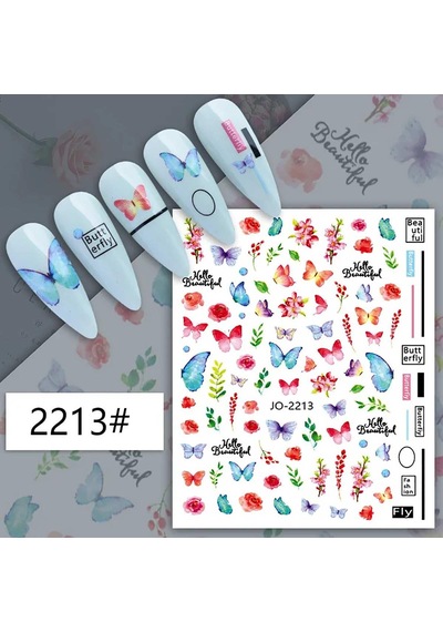 Adanil Renkli Kelebek Çiçek Sticker J0-2213