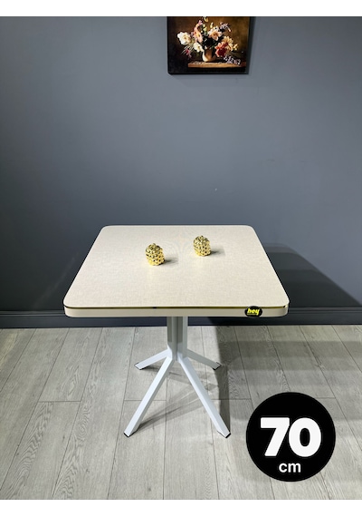 Tepe Koton Vizon Mutfak Yemek Masası Balkon Masası Kavisli Köşe Metal Ayak 70 Cm Koton Vizon - Beyaz Tepe Koton Vizon Mutfak Yemek Masası Balkon Masası Kavisli Köşe Metal Ayak 70 Cm Koton Vizon - Beyaz