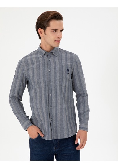 U.s. Polo Assn. Erkek Koyu Mavi Gömlek Desenli 50293467-vr032 Koyu Mavi