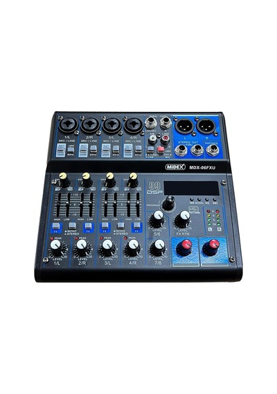 Karın Bölgesix Mdx-06fxu Ses Mikseri Stüdyo Kayıt İçin 6 Kanal Ses Kartlı 99 Dsp Efektli +48v-usb-bluetooth