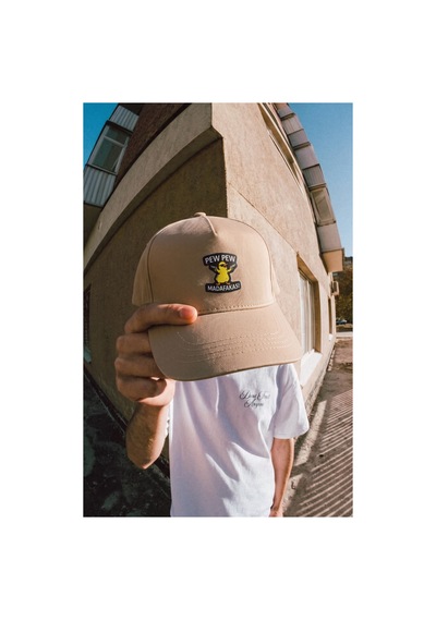 Emybox Unisex Erkek Kadın Gabardin Şapka - Baskılı Minimal Tasarım Cırtcırtlı Ayarlanabilir Şapka Kep Açık Kahve