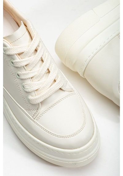 Nesvina Kadın Gizli Topuk Bej Sneaker Bej