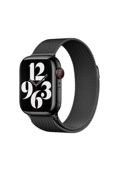 Apple Watch 7 41mm Uyumlu Band-01 Metal Kordon - Siyah