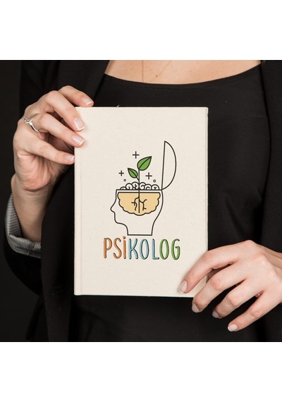 Psikoloğa Hediye Kanvas Defter 100 Yaprak Çizgisiz