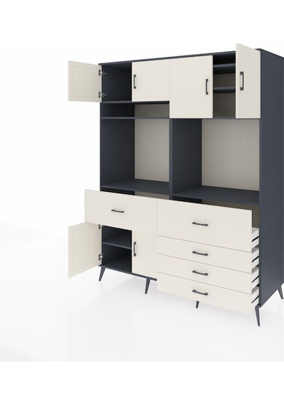 Kronos Gardrop 7 Raflı 5 Çekmeceli 6 Kapaklı 176x59x221 Antrasit-aytaşı Aytaşı Kronos Gardrop 7 Raflı 5 Çekmeceli 6 Kapaklı 176x59x221 Antrasit-aytaşı Aytaşı