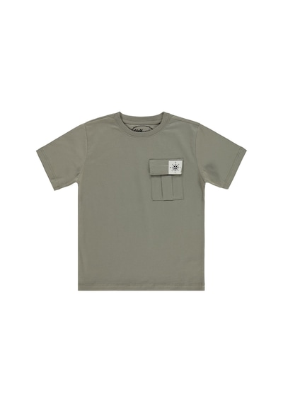 Civil Boys Önü Cepli 10-13 Yaş Tişört - Gri Soft Gri