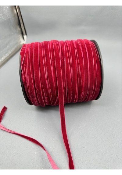 Paşateks- 1 Cm Düz Kadife-5 Metre Bordo