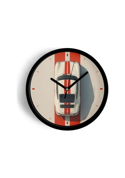 Retro Klasik Araba Modern Duvar Saati - 25cm - Önü Camlı Siyah Kasa - Sessiz Mekanizma-jh1066 Siyah