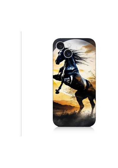 Apple Uyumlu iPhone 15 Plus Şaha Kalkmış At Desenli Silikon Kılıf Silikon
