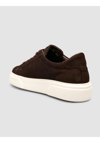 %100 Hakiki Süet Kahverengi Kürk Astarlı Bağcıklı Sneaker Ayakkabı Kahverengi