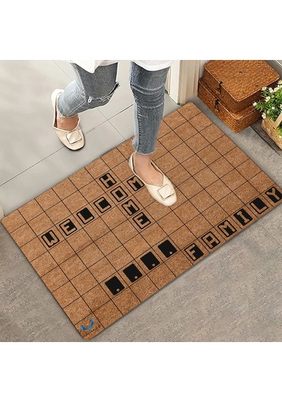 Valerine Life Scrabble Welcome Home Kişiye, İsme Ve Aileye Özel Family Kapı Önü Paspası 45x70cm