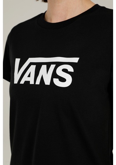 Vans Wm Drop V Ss Crew-B Siyah Kadın Kısa Kol T-Shirt