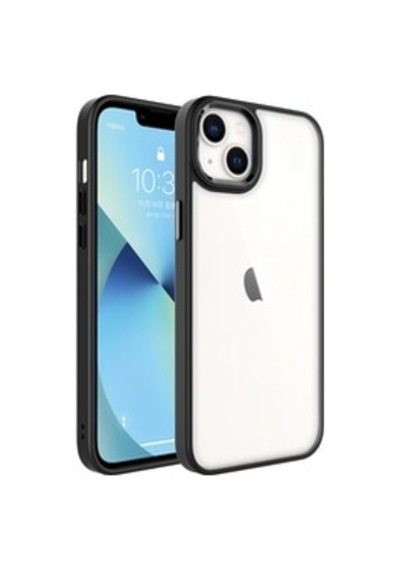 Lexroo İphone 14 Plus Krom Silikon Kılıf - Siyah