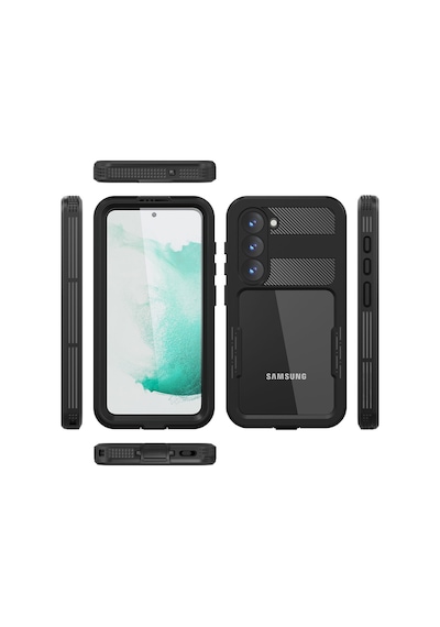 Galaxy S23 Plus Uyumlu 1-1 Su Geçirmez Uyumlu-siyah Siyah Siyah