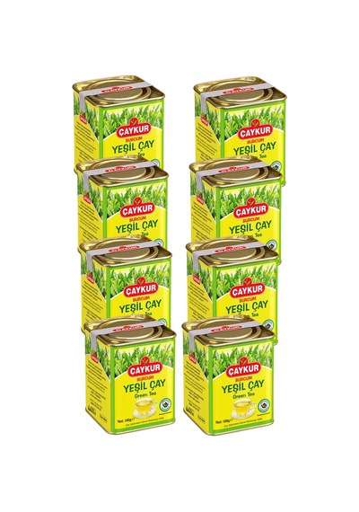 Burcum Yeşil Dökme Çay Teneke Kutu 100 Gr. Sekizli Paket