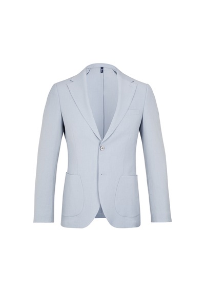 Hatemoğlu Mavi Slim Fit Mono Yaka Casual Takım Elbise