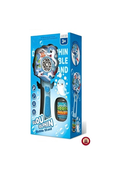 Oyuncak Işıklı Tam Otomatik Köpük Makinesi 26 Cm 4 Pilli Baloncuk Oyuncağı Köpük Sıvılı 3 Renk Mavi