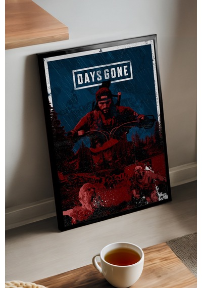 Days Gone Siyah Ahşap Çerçeveli Poster, Dekoratif Oyun Duvar Tablosu