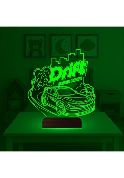 Luvivia Drift Yarış Arabası 3d Lamba - Masa Gece Lambası Şeffaf