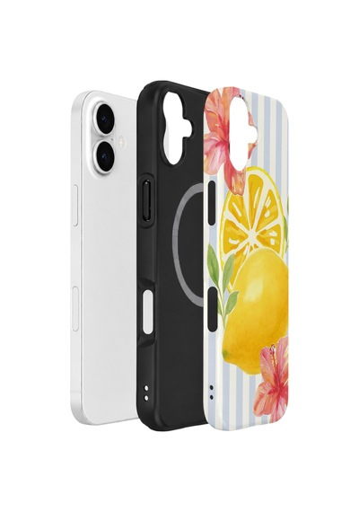 Apple iPhone Uyumlu 17 Vorian Çift Katmanlı Magsafe Kılıf Lemon Blossom Coast