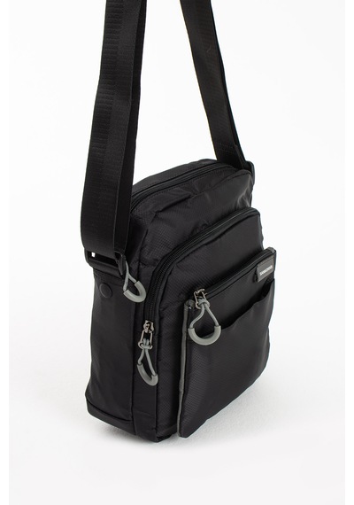 Özer-6022 Sanmorris Suya Dayanıklu Paraşüt Kumaş Çapraz Askılı Unisex Çapraz Askılı Omuz Çantası siyah