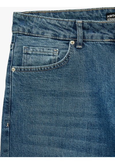 Koton Standart Bel Normal Bel Düz Paça Denim Pantolon - Mark Straight Jeans Orta İndigo 6sam40300nd Koton Standart Bel Normal Bel Düz Paça Denim Pantolon - Mark Straight Jeans Orta İndigo 6sam40300nd
