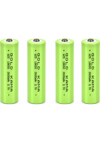 8650 2600mah Li-ion Şarj Edilebilir Pil 4 Adet Bir Arada