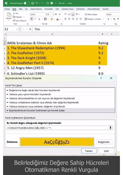 Excel Yeni Formüller İleri Seviye Video Ders Eğitim Seti
