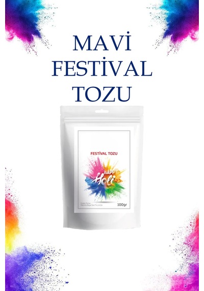 Thentech Partiler İçin Vazgeçilmez Mavi Festival Tozu Kolay Temizlenebilir 100gr Festival Tozu