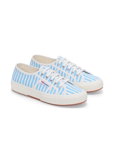 Superga 2750 Stripes Print Unisex Beyaz-mavi Bileksiz Sneaker Beyaz-mavi-454