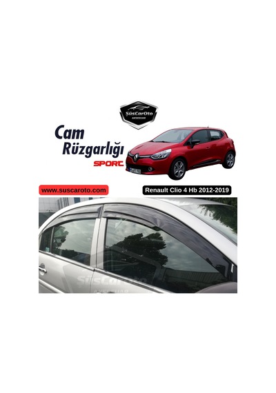 Renault Clio 4 Hb 2012-2019 Uyumlu Mugen Cam Rüzgarlığı Seti Piano Black 4'lü İthal 00 Şüscaroto Aksesuar