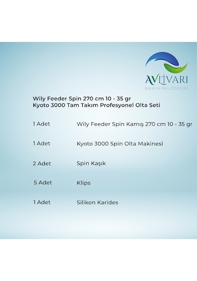 Wily Feeder Spin 270 cm 10 - 35 gr Kyoto 3000 Tam Takım Profesyonel Olta Seti