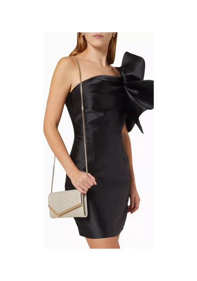 Jimmy Choo Simli Kumaştan Emmie Clutch Çanta, Işıltılı & Zarif El Çantası Altın