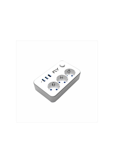 3406 Termal Akım Korumalı, Çocuk Korumalı, 3 X Usb, 2mt Uzatma Kablosu 3nanlü Priz, Beyaz Diğer
