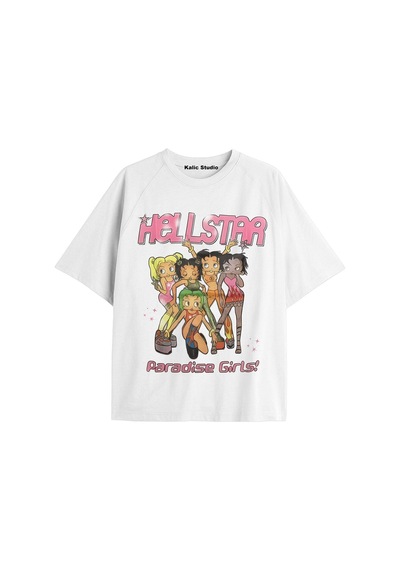 Kalic Studio Betty Boop Hellstar Oversize T-shirt Beyaz