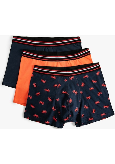 Koton 3'Lü Boxer Seti Yengeç Baskılı Çok Renkli Pamuklu Lacivert 4Slm90057Mk 4Slm90057Mk704 Koton 3'Lü Boxer Seti Yengeç Baskılı Çok Renkli Pamuklu Lacivert 4Slm90057Mk 4Slm90057Mk704