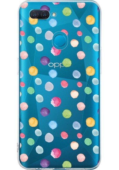 Oppo A5s İle Uyumlu 1mm Slim Fit Water Color 6 Baskılı Şeffaf Kılıf Şeffaf