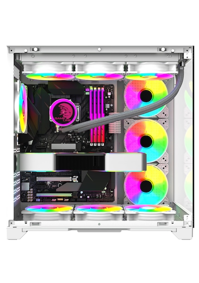 Gameline Robust Premium 7x Rgb Fanlı Usb 3.0 Type-c Gaming Bilgisayar Kasası Beyaz Gameline Robust Premium 7x Rgb Fanlı Usb 3.0 Type-c Gaming Bilgisayar Kasası Beyaz