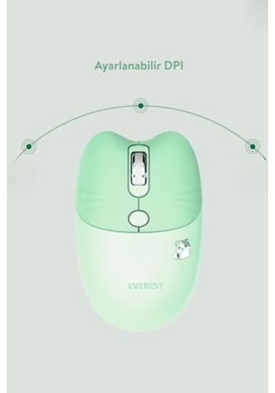 Km-6285 Catty Mini Wireless-bluetooth Kablosuz Ultra Sessiz Özel Tasarımlı Q Klavye Mouse Set Yeşil Diğer