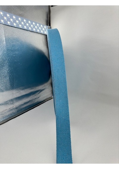 Paşateks 4 Cm Pamuk Poly İpten Üretilmiş Kolon Şerit-5 Metre-mavi