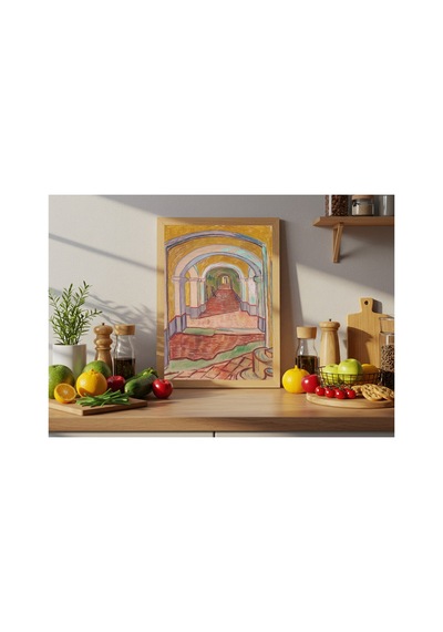 Klasik Sanat Van Gogh Akıl Hastanesi Koridoru Çerçevesiz Poster 21x30 Cm A4 Tablo Klasik Sanat