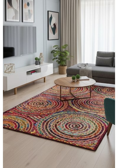 Crop Circle Makinede Yıkanabilir Kaymaz Taban Leke Tutmaz Dijital Salon Halısı Mutfak Halısı Ve Yolluk Renkli