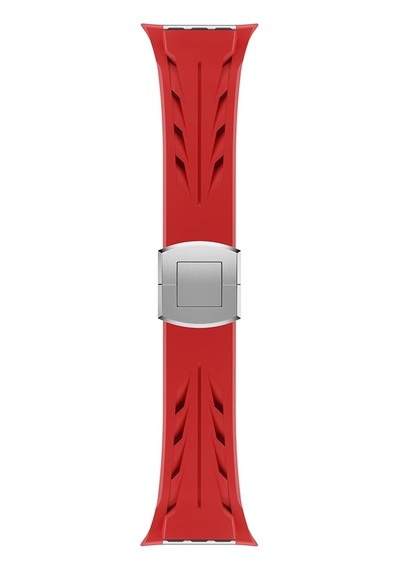 Apple Uyumlu  Watch  7 8 Se 45mm Krd-127 Metal Tokalı Uzunluk Ayarlı Silikon Kordon