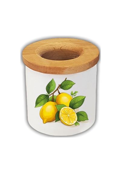 Limon Baskılı Kalemlik Kalem Kutusu Beyaz