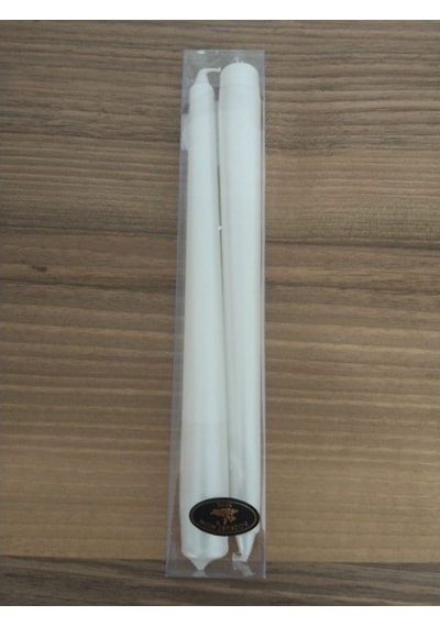 Şamdan Mum Beyaz 2'Li Paket Bozkurt Mum
